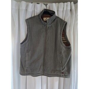 Woolrich Tan Denim Vest Fleece Lined Full Zip Jacket Mens Sz XL Cotton Workwear